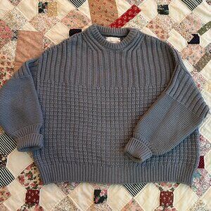 The Knotty Ones: Delcia Cotton Sweater - Dusty Blue